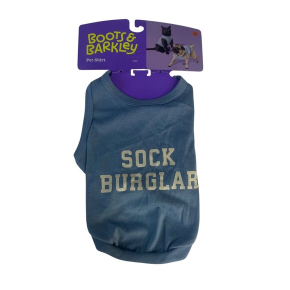 Boots & Barkley Dog Shirt Sock Burglar Small Blue New Pet Clothing - Picture 1 of 5